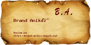 Brand Anikó névjegykártya